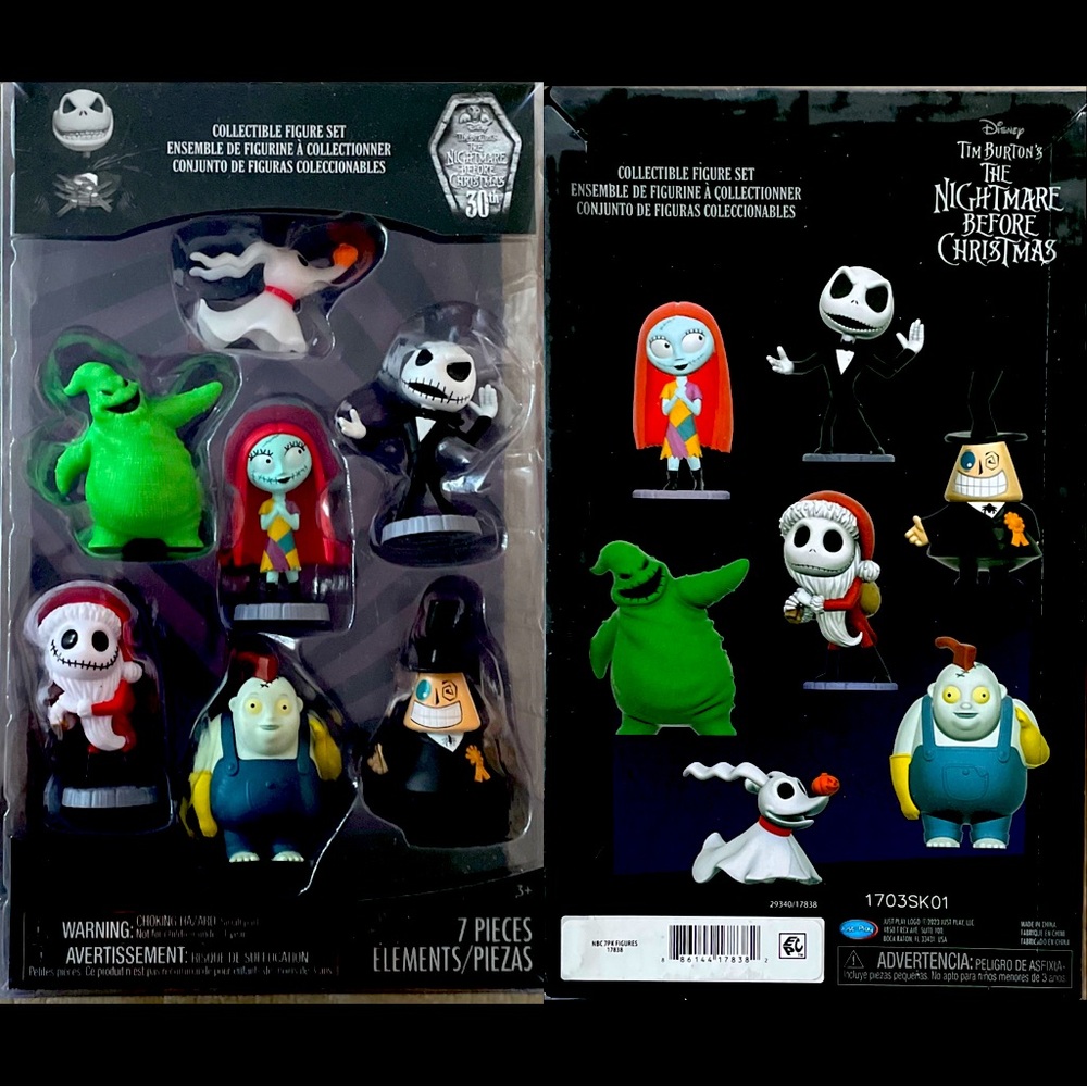 Just Play brand Disney’s The Nightmare Before Christmas Figurine set of 7